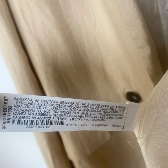 ZARA Linen Crossover‎ Blazer Light Camel |3420/710/743/s - Picture 10 of 14